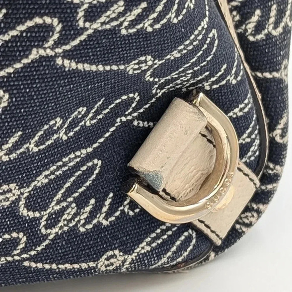 Authentic Gucci Abbey Shoulder Handbag Purse Canvas Leather - Picture 8 of 14